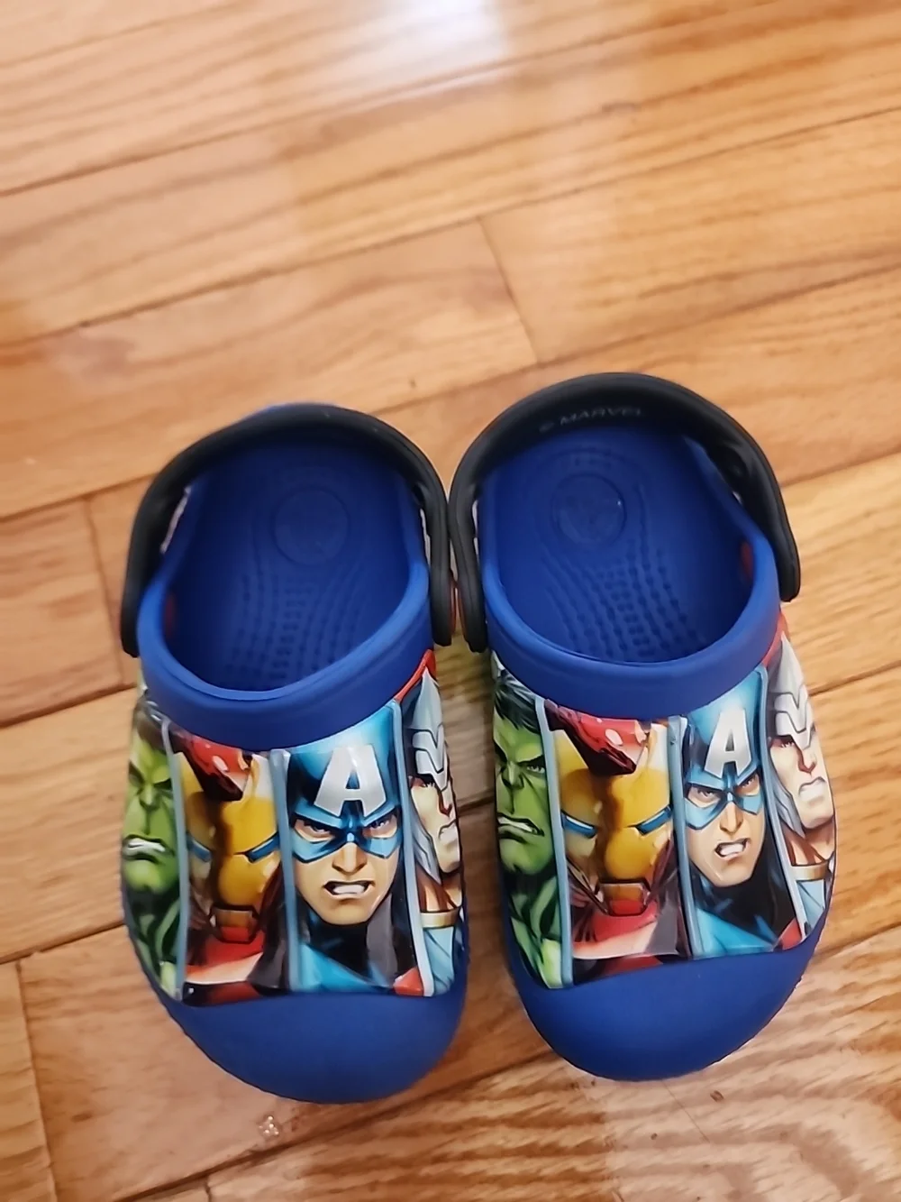 Crocs Marvel Blue Avengers Character Slip-On Toddler Clog Mules